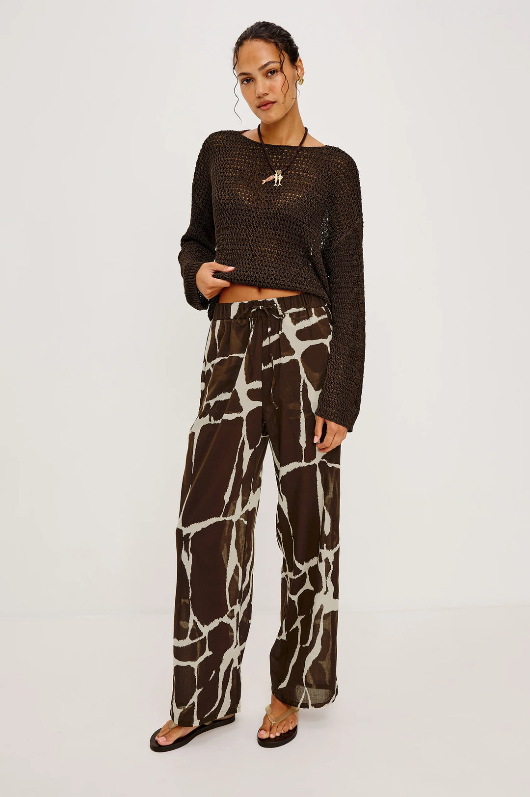 EVANGELINE OPEN-WEAVE SWEATER (ESPRESSO) - RAILS