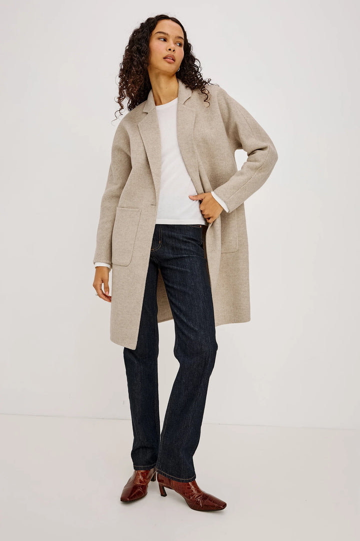 EVEREST WOOL BLEND COAT (OAT HERRINGBONE) - RAILS