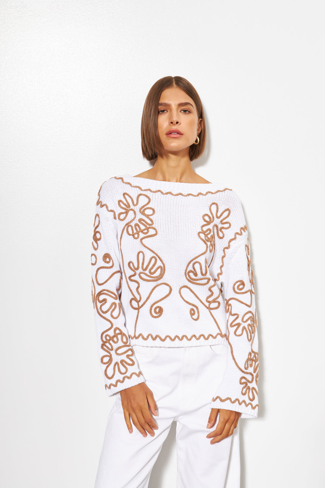 ASH ABSTRACT LINE SWEATER (BEACHY GARDEN) - LINE