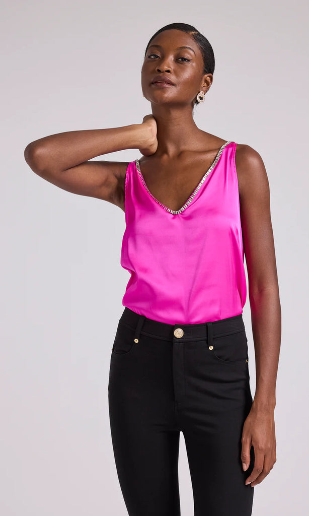 MARIAN CRYSTAL TANK TOP (HOT PINK) - GENERATION LOVE