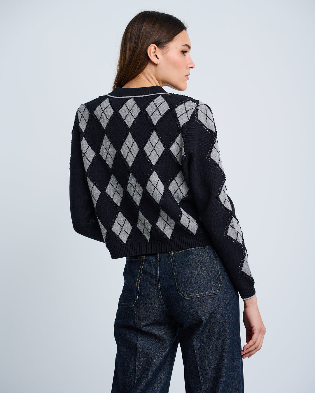 DIAMOND DIP CARDIGAN (BLACK) - LISA TODD