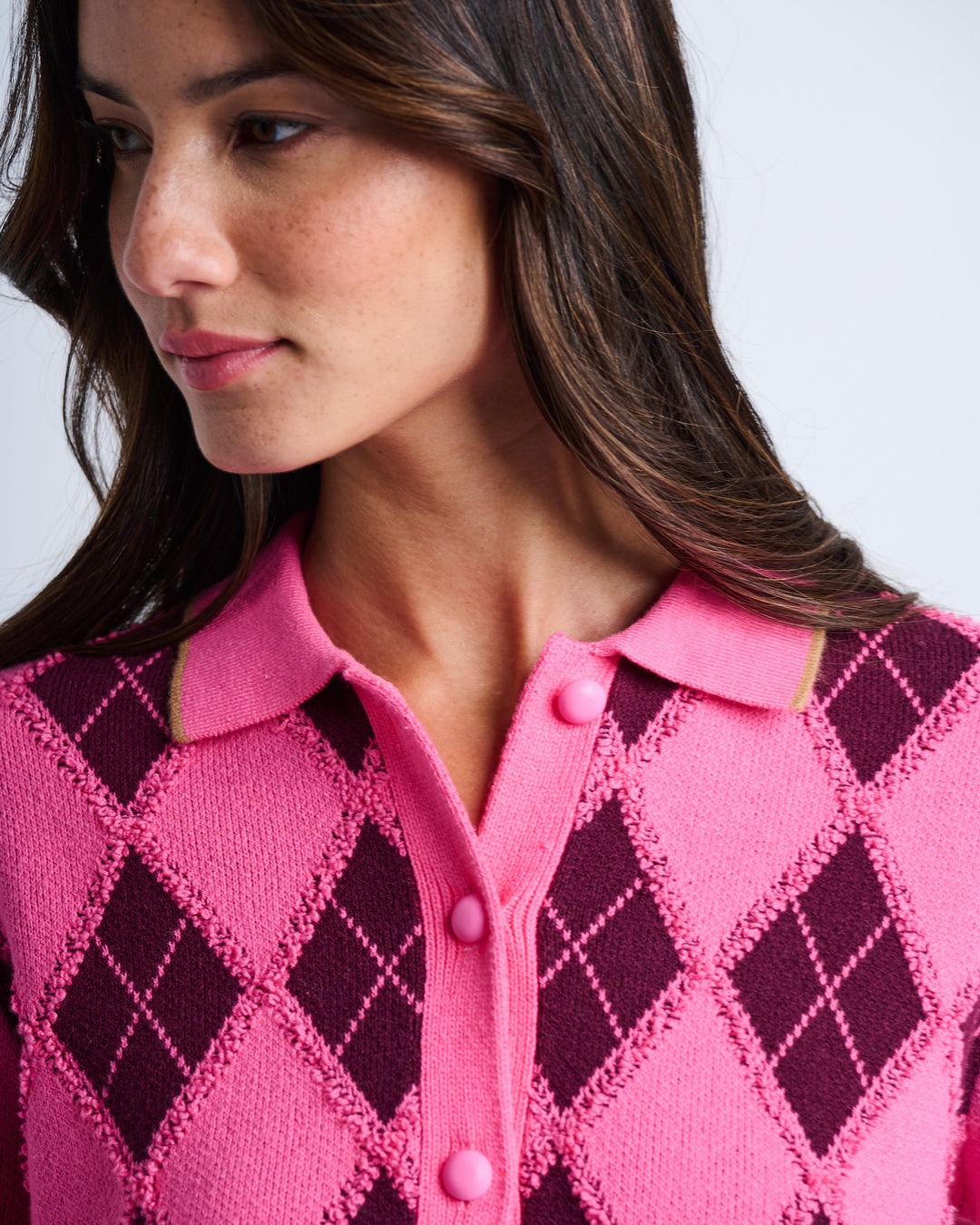 DIAMOND DIP CARDIGAN (NEON PINK) - LISA TODD
