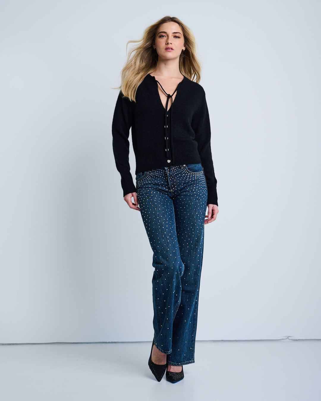DATE NIGHT CARDIGAN (BLACK) - LISA TODD