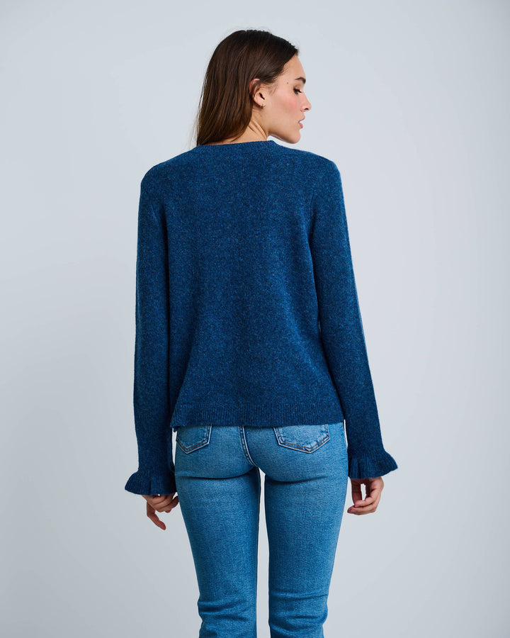 ALLURE FRILL SLEEVE SWEATER (DENIM) - LISA TODD