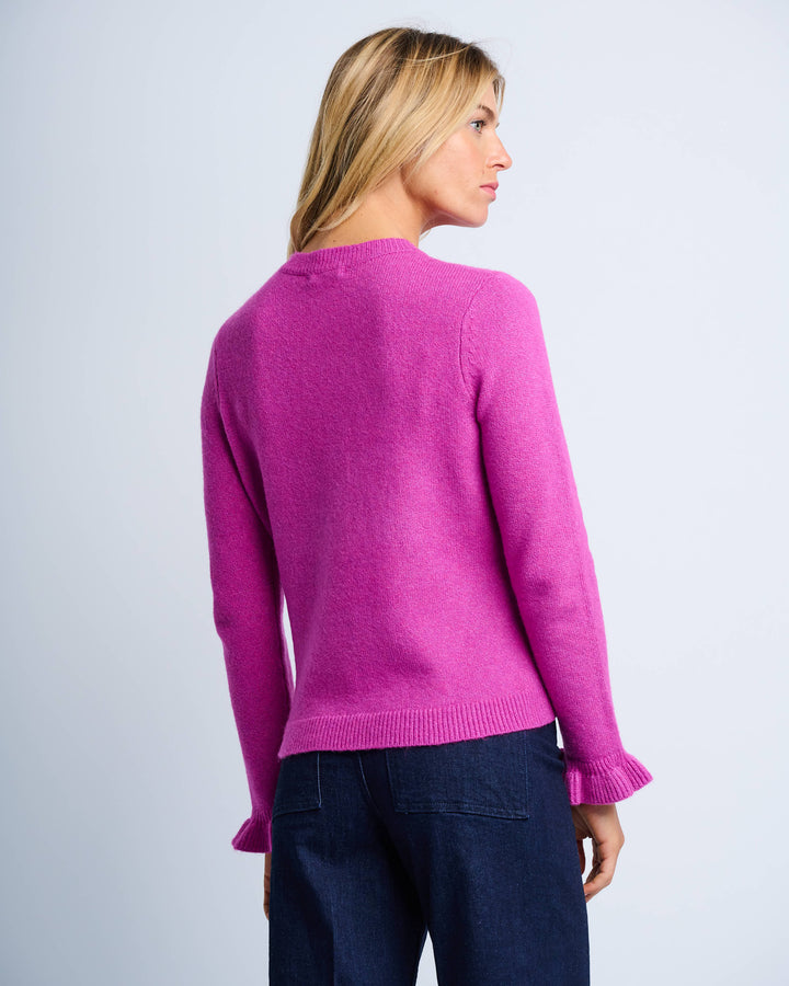 ALLURE FRILL SLEEVE SWEATER (HOT ORCHID) - LISA TODD