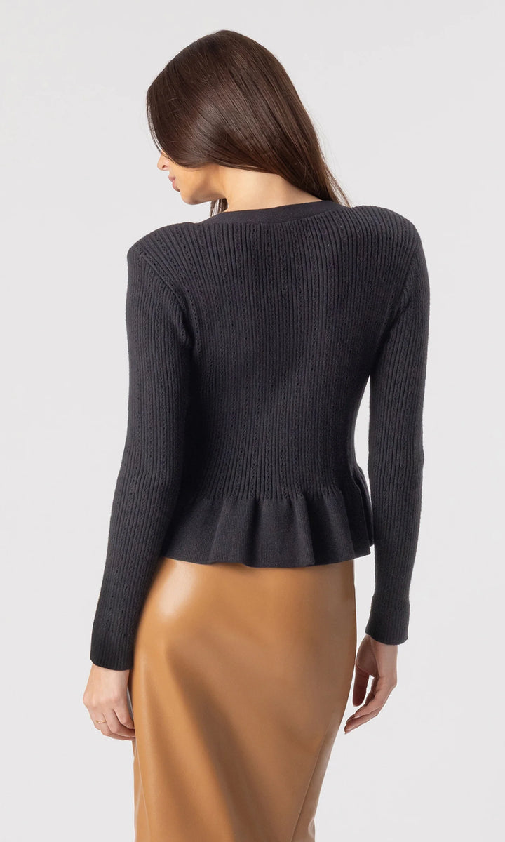 LIRIO POINTELLE CARDIGAN (BLACK) - GENERATION LOVE