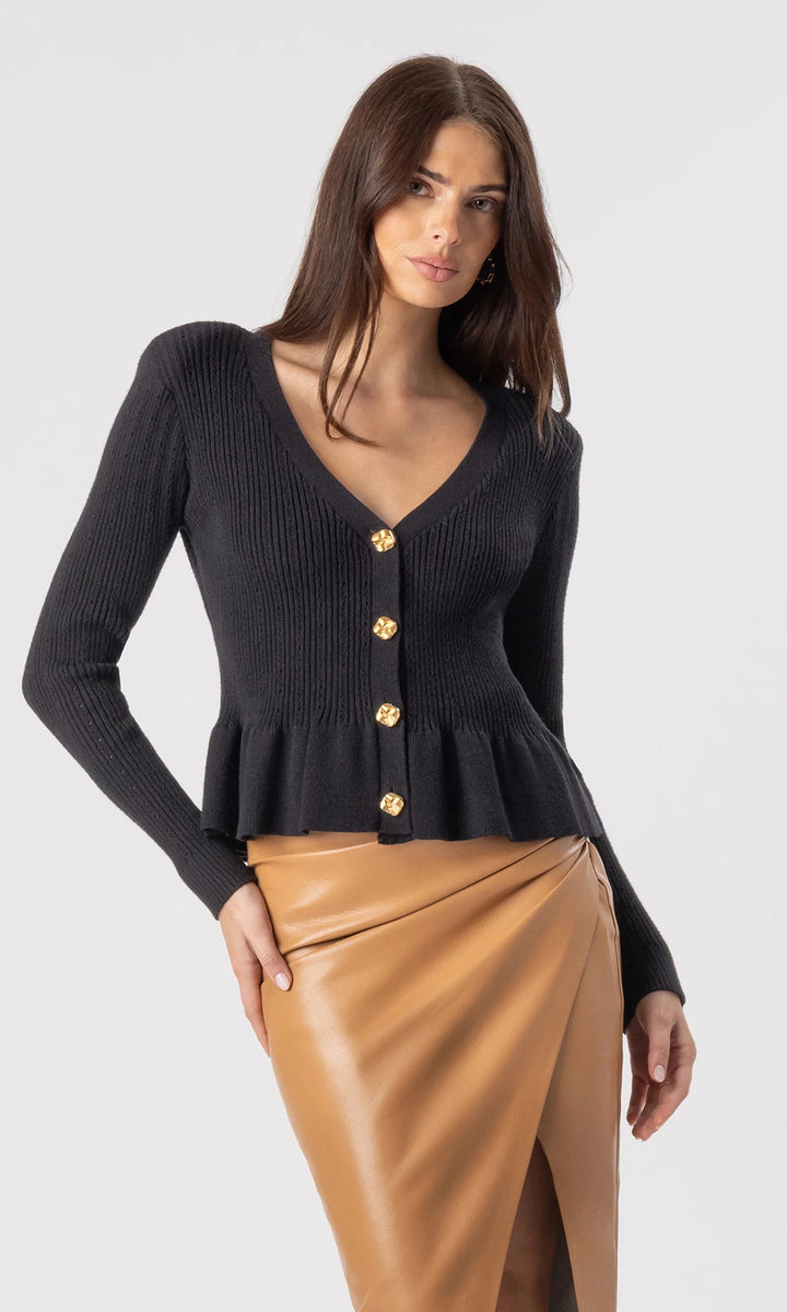 LIRIO POINTELLE CARDIGAN (BLACK) - GENERATION LOVE