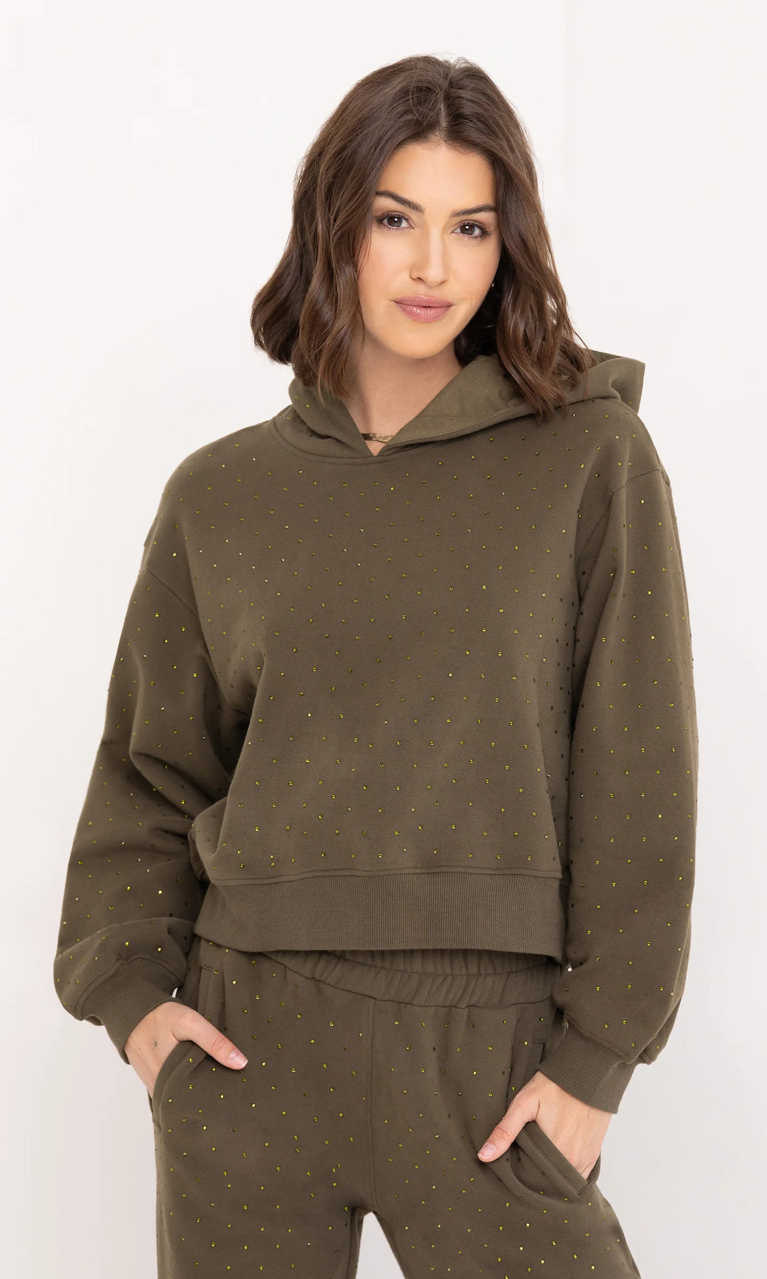 RENAE CRYSTAL HOODIE (OLIVE) - GENERATION LOVE