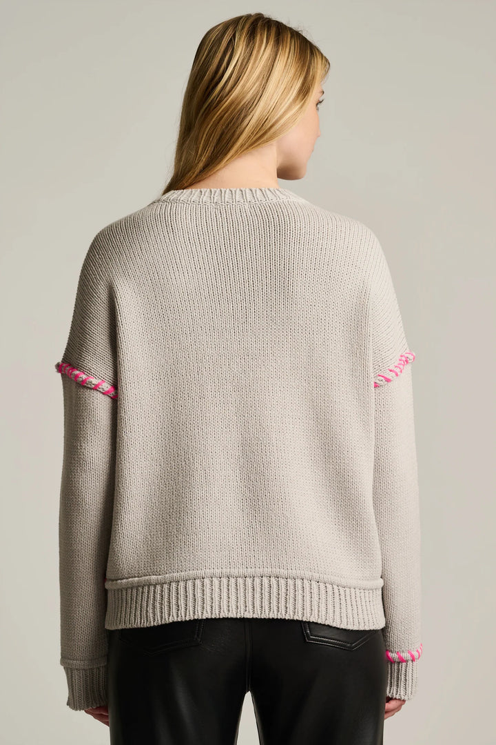 IN BLOOM STITCH SWEATER (ROCK SALT) - LISA TODD