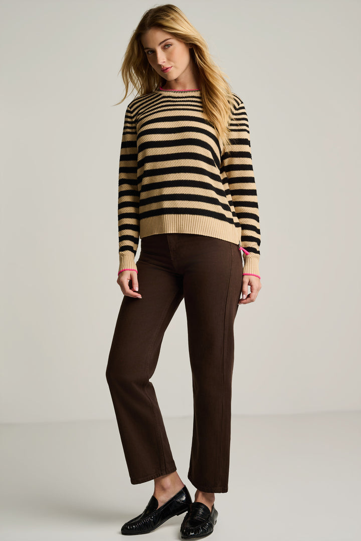 STRIPE IDOL SWEATER (SABLE/BLACK) - LISA TODD