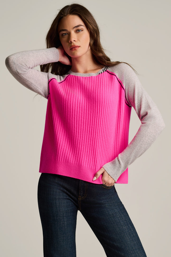 BLOCK OUT SWEATER (PINK FLASH) - LISA TODD