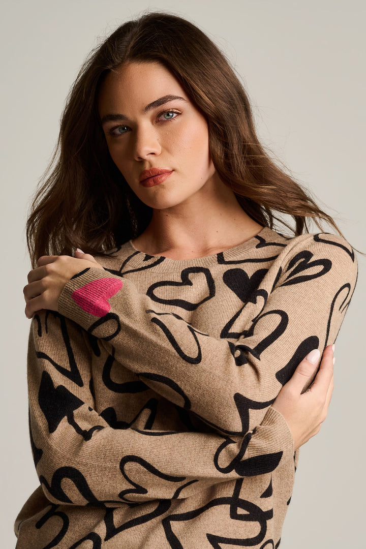 CRAZY LOVE SWEATER (BISCUIT) - LISA TODD