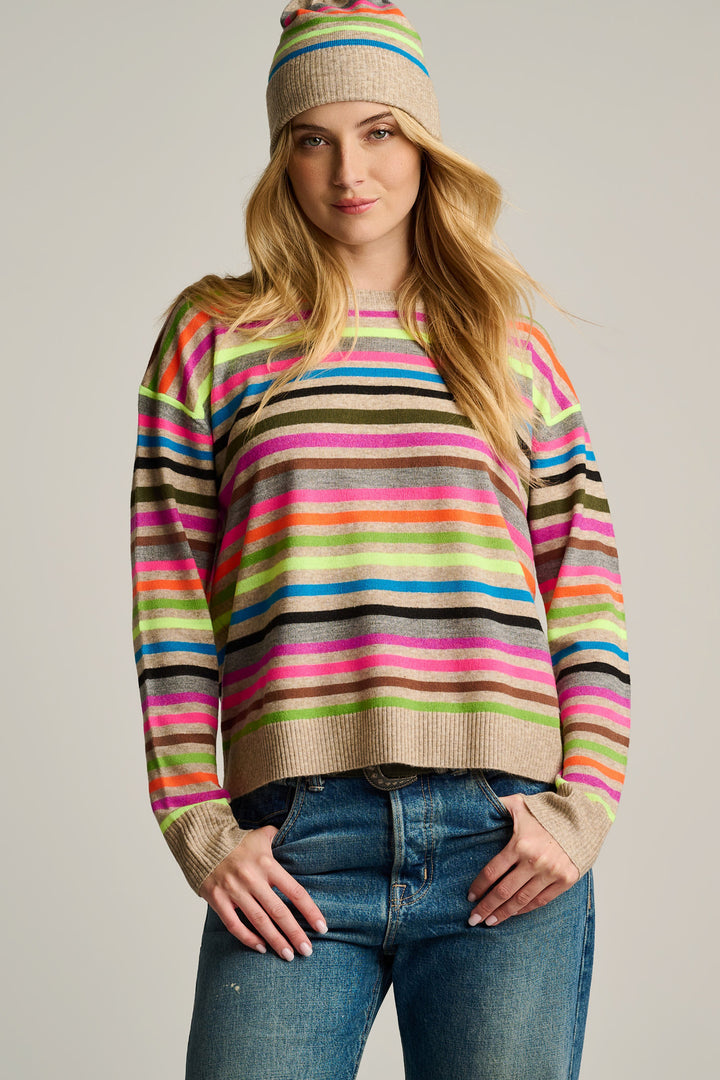 HYPE THE STRIPE SWEATER (OAT MULTI) - LISA TODD