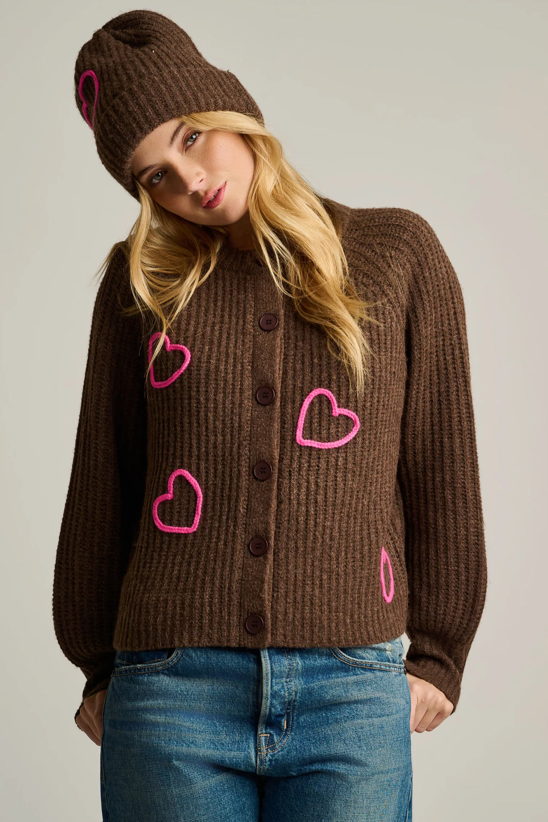 LOVE GAME CARDIGAN (COCOA) - LISA TODD