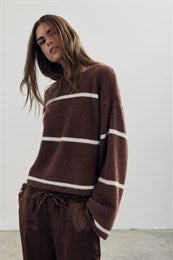 IRO STRIPED SWEATER (LIGHT BROWN/CREAM) - MELISSA NEPTON