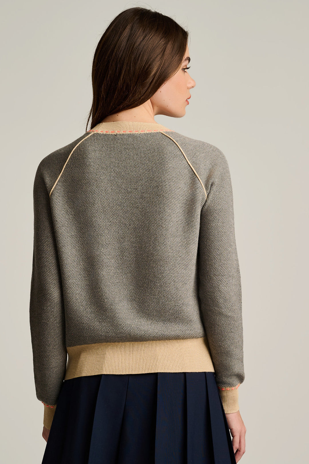 STITCHIN' CONTRAST SWEATER (GREY SHADOW) - LISA TODD