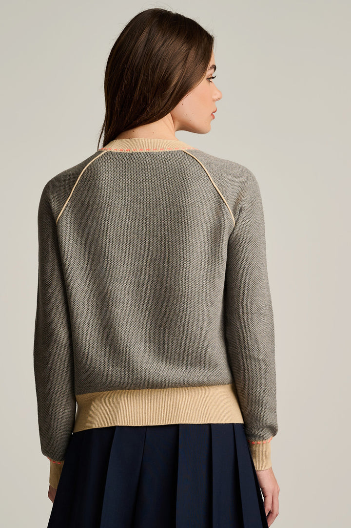 STITCHIN' CONTRAST SWEATER (GREY SHADOW) - LISA TODD