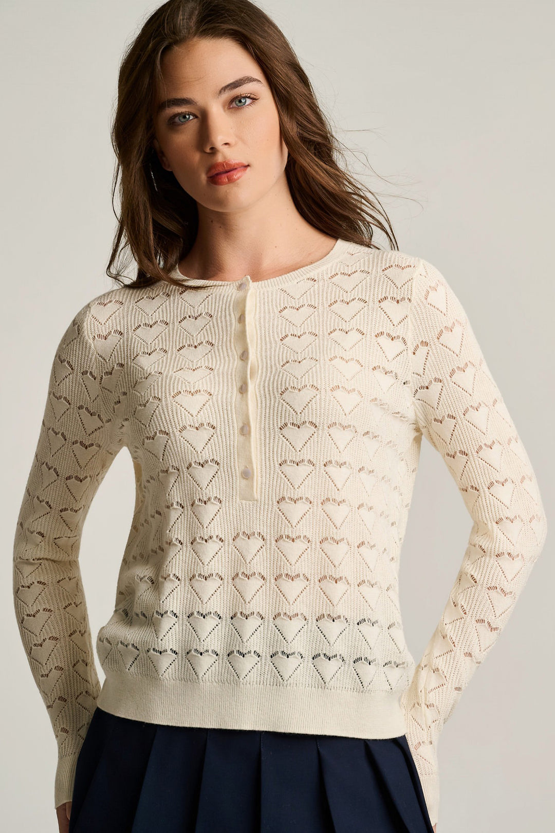 HENLEY HEART KNIT (CREAM) - LISA TODD