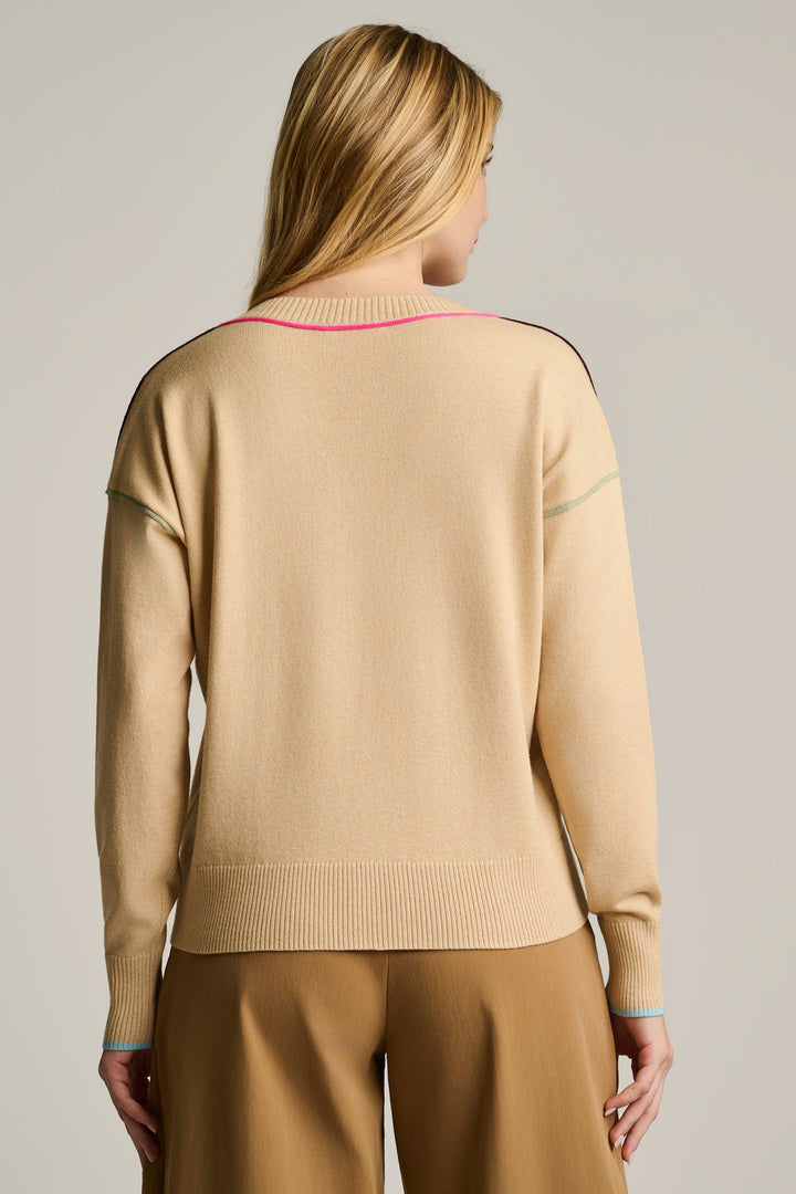 POP STIX V-NECK SWEATER (SABLE) - LISA TODD