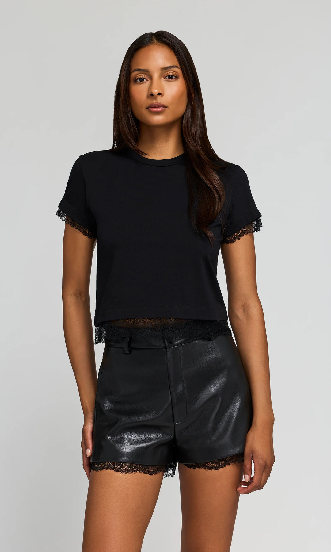 CHRISTELLA LACE COMBO TOP (BLACK) - GENERATION LOVE
