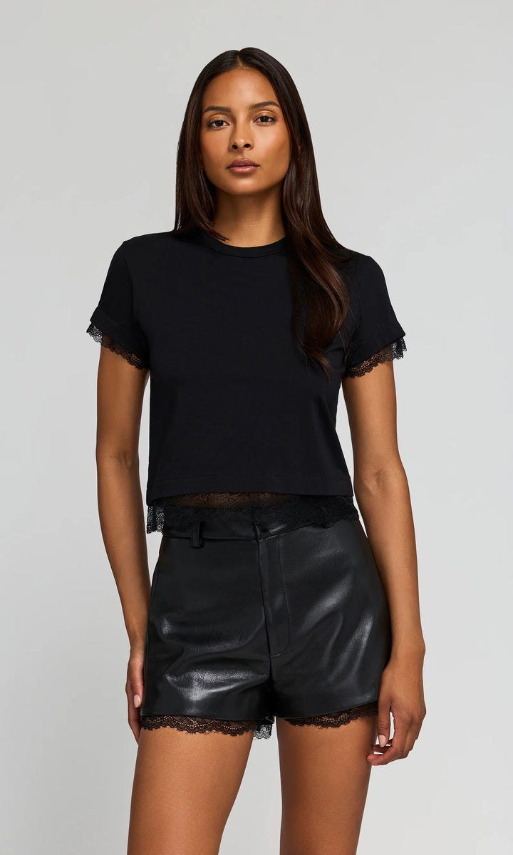 CHRISTELLA LACE COMBO TOP (BLACK) - GENERATION LOVE