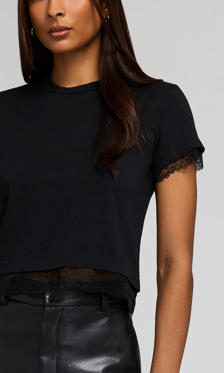 CHRISTELLA LACE COMBO TOP (BLACK) - GENERATION LOVE