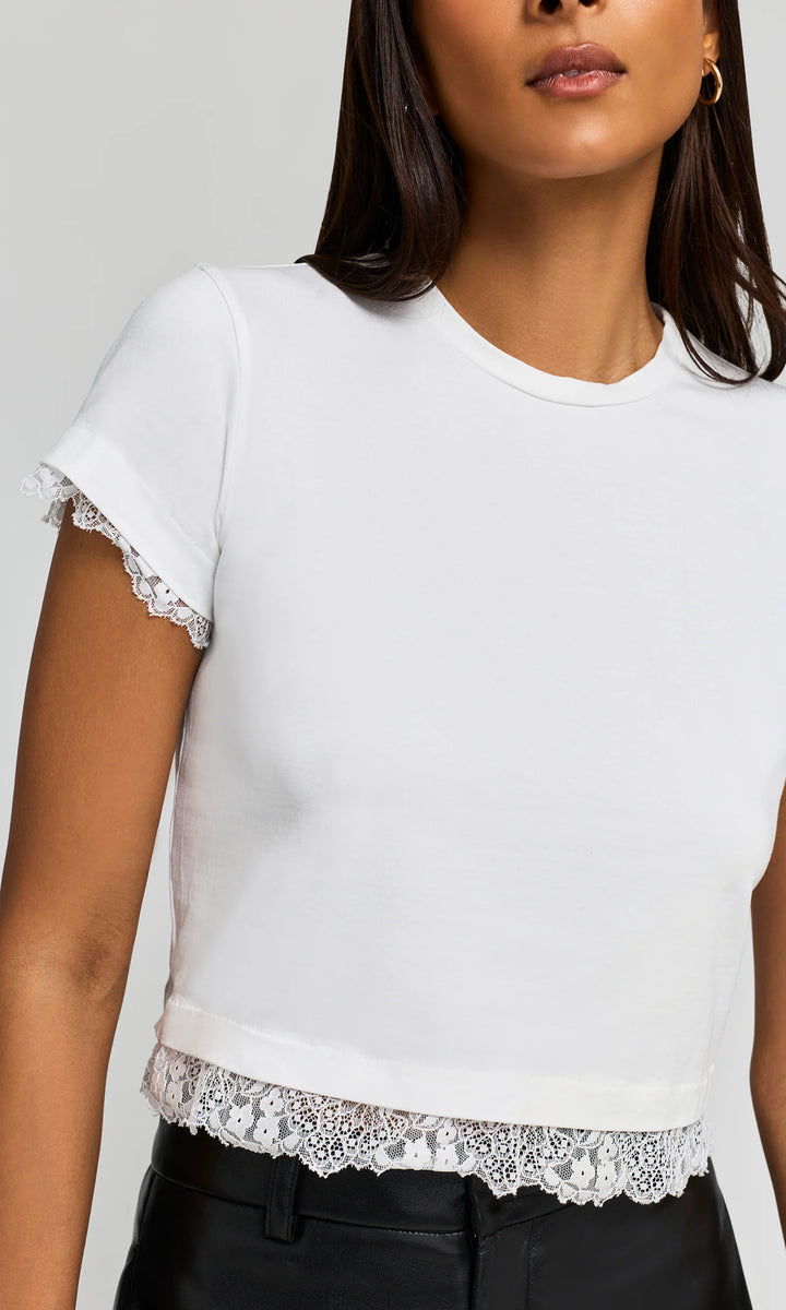 CHRISTELLA LACE COMBO TOP (WHITE) - GENERATION LOVE