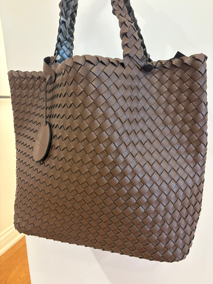 TOTE REVERSIBLE BAG (NUT/GUN METAL) - ILSE JACOBSEN