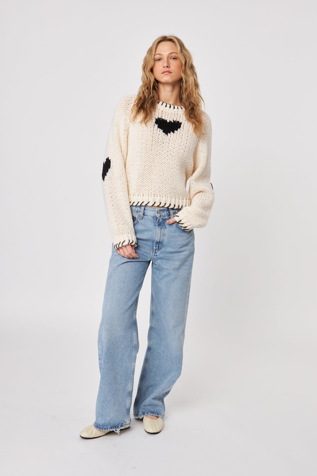 DECLAN HEART SWEATER - JOHN+JENN