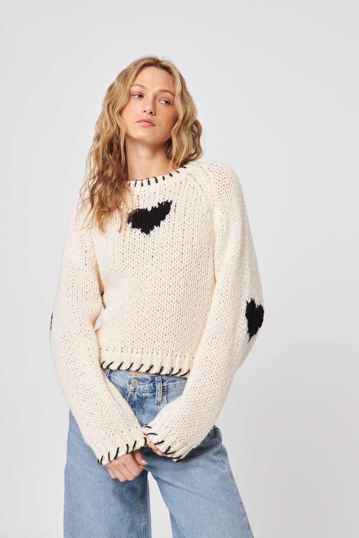 DECLAN HEART SWEATER - JOHN+JENN