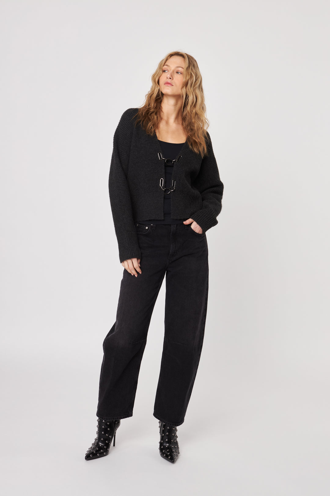 SASHA CHAIN CARDIGAN (LONDON FOG) - JOHN+JENN