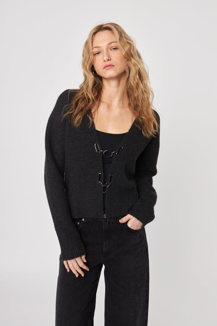 SASHA CHAIN CARDIGAN (LONDON FOG) - JOHN+JENN