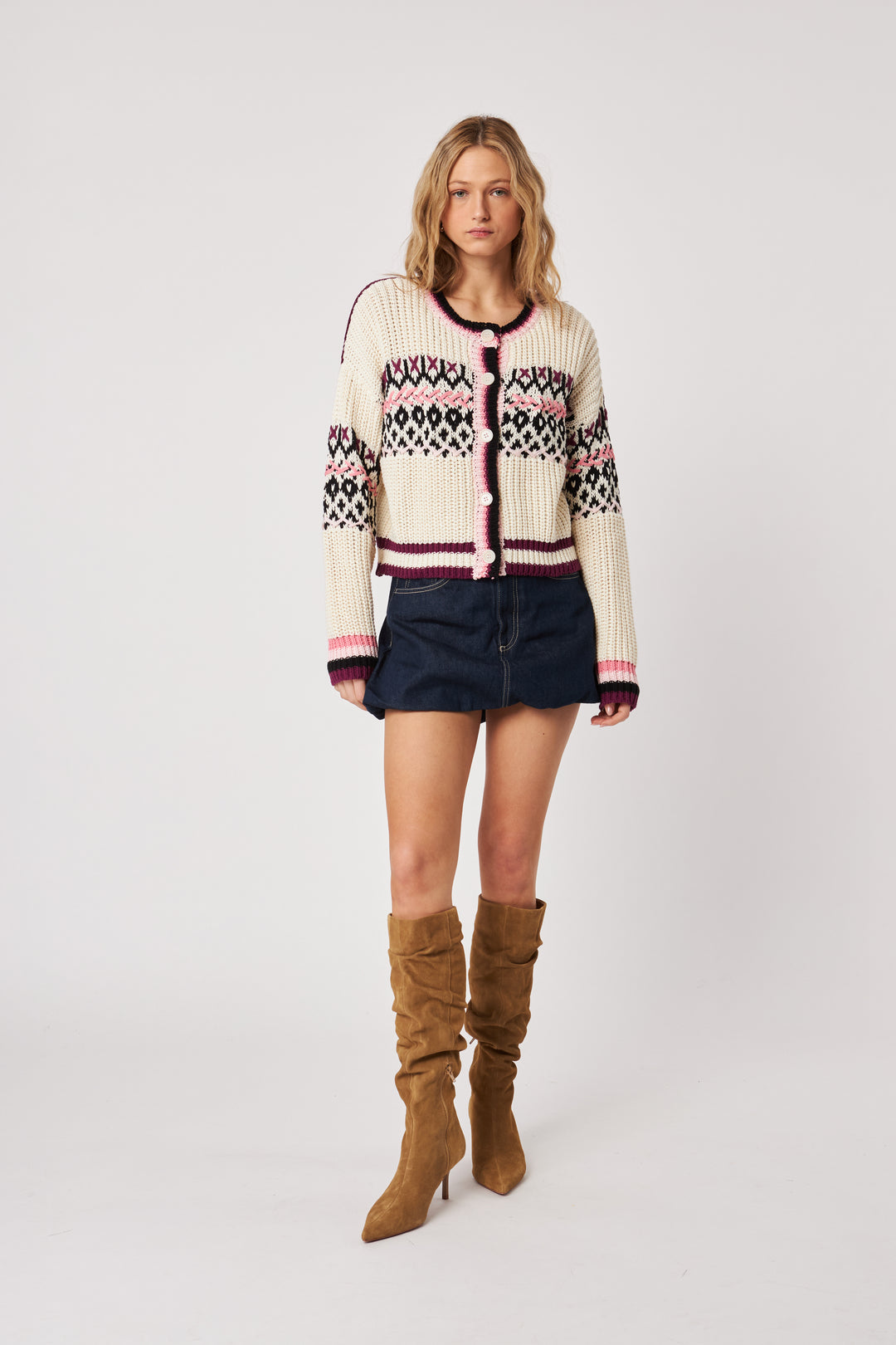 EMERY PATTERNED CARDIGAN - JOHN+JENN