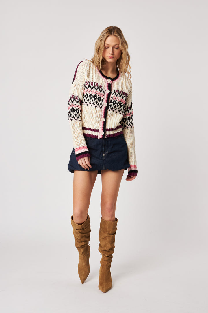 EMERY PATTERNED CARDIGAN - JOHN+JENN
