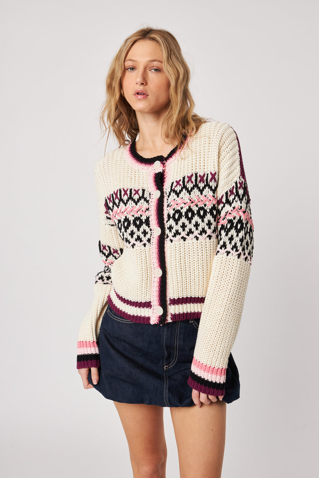 EMERY PATTERNED CARDIGAN - JOHN+JENN