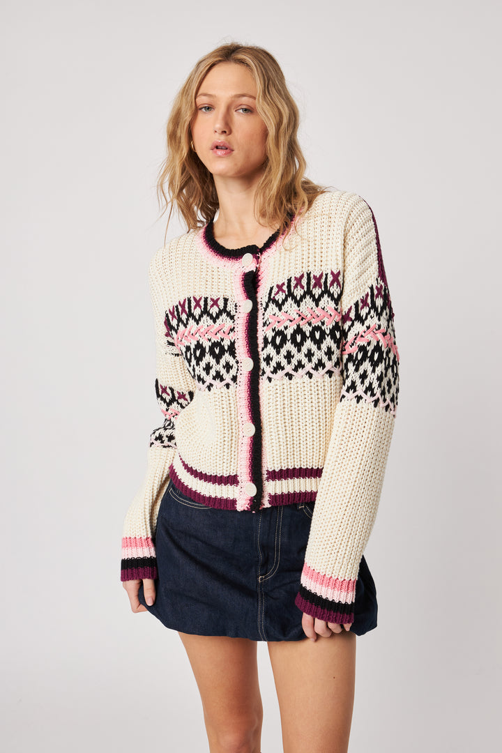 EMERY PATTERNED CARDIGAN - JOHN+JENN