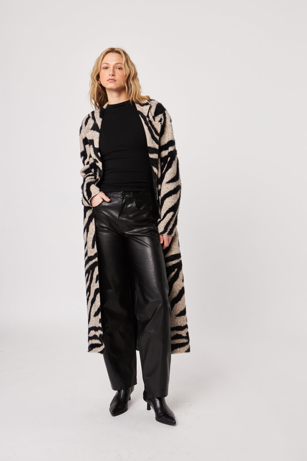 RASHAD LONG CARDIGAN (SHADOW ZEBRA) - JOHN+JENN