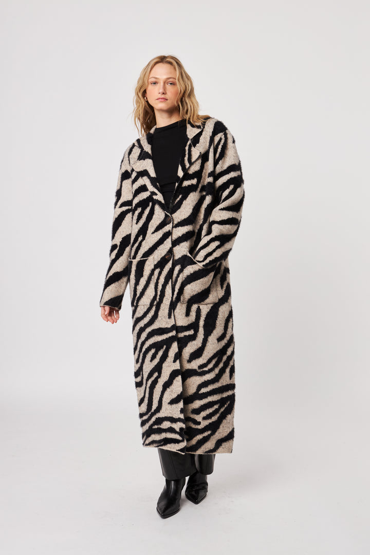 RASHAD LONG CARDIGAN (SHADOW ZEBRA) - JOHN+JENN