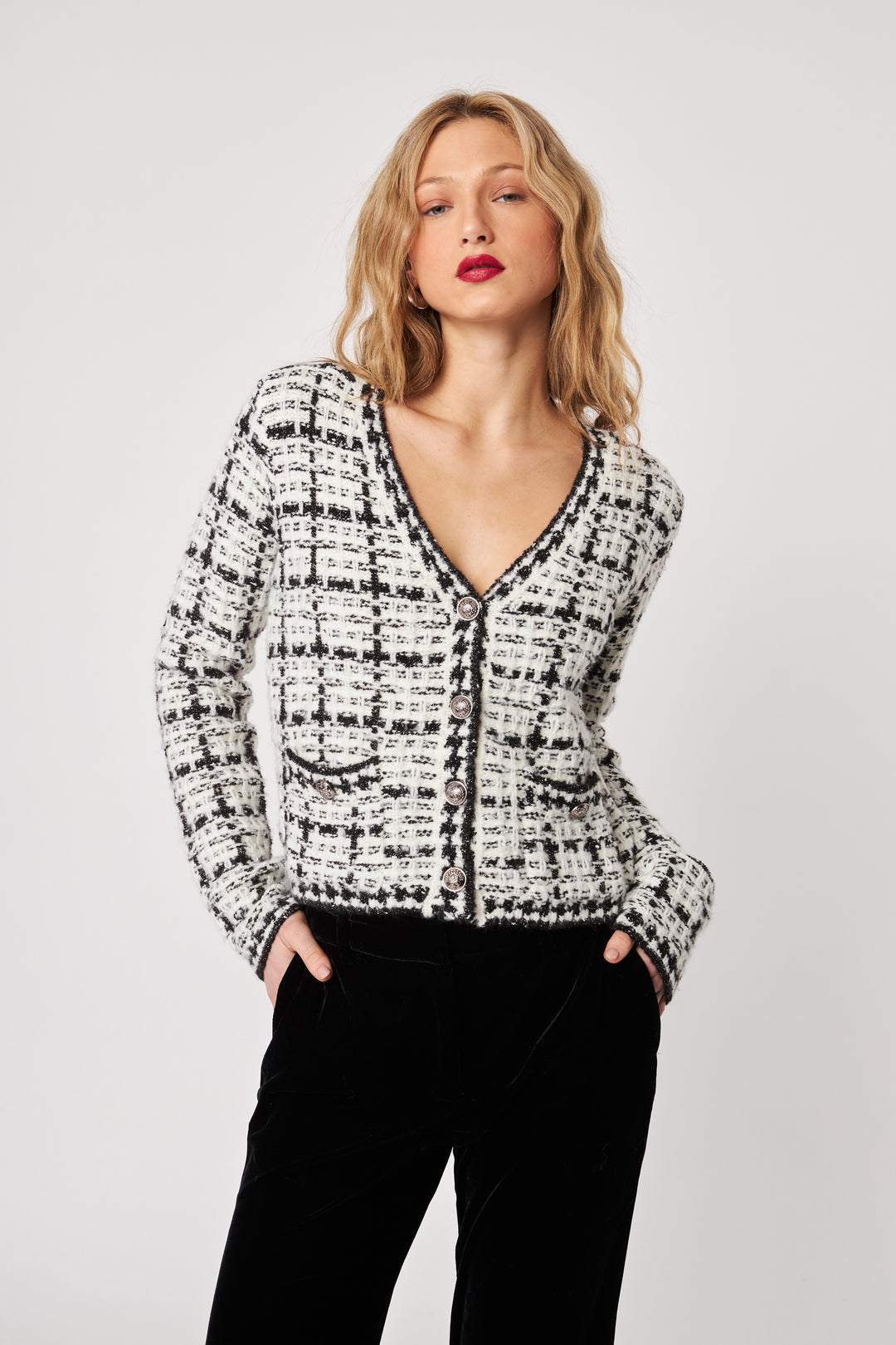 LONNIE TWEED CARDIGAN (VANILLA) - JOHN+JENN