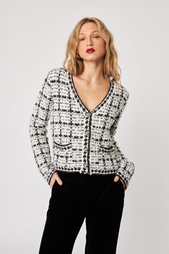 LONNIE TWEED CARDIGAN (VANILLA) - JOHN+JENN