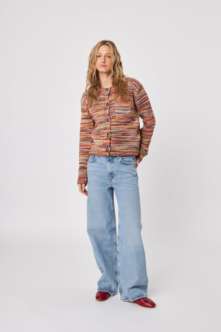 WILDER MIXED STRIPE CARDIGAN - JOHN+JENN