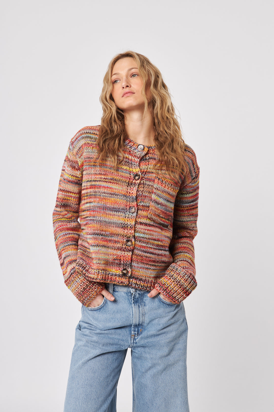 WILDER MIXED STRIPE CARDIGAN - JOHN+JENN