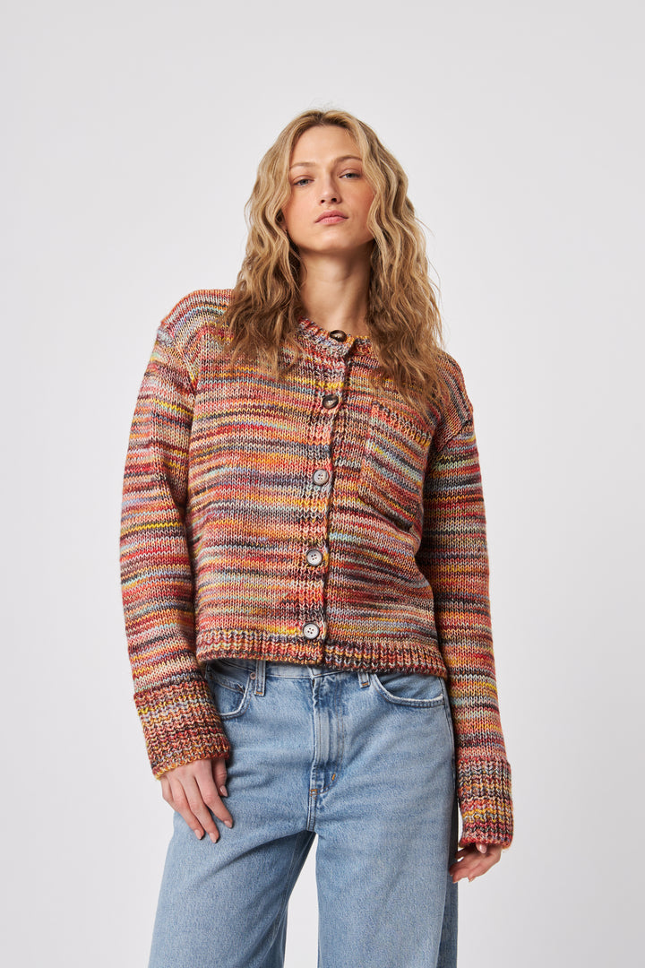 WILDER MIXED STRIPE CARDIGAN - JOHN+JENN