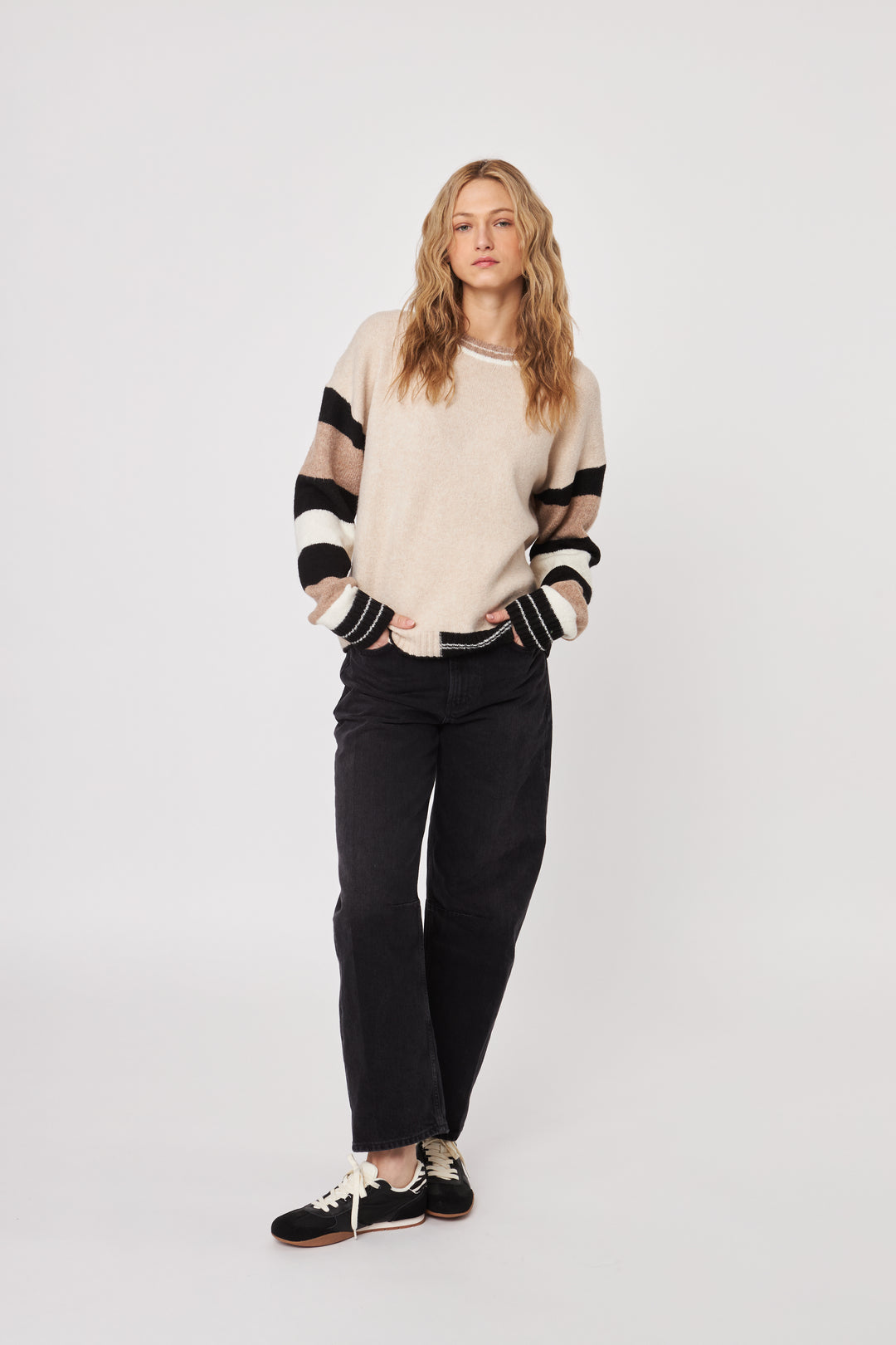 REED ARM STRIPE SWEATER - JOHN+JENN
