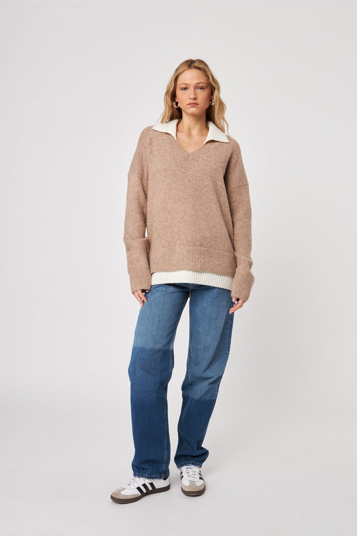 SAGE SWEATER W/ COLLAR - JOHN+JENN