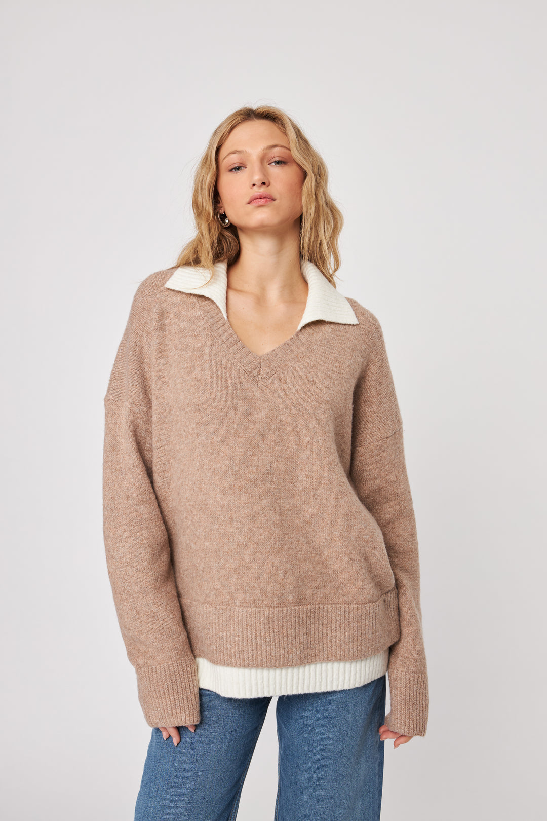 SAGE SWEATER W/ COLLAR - JOHN+JENN