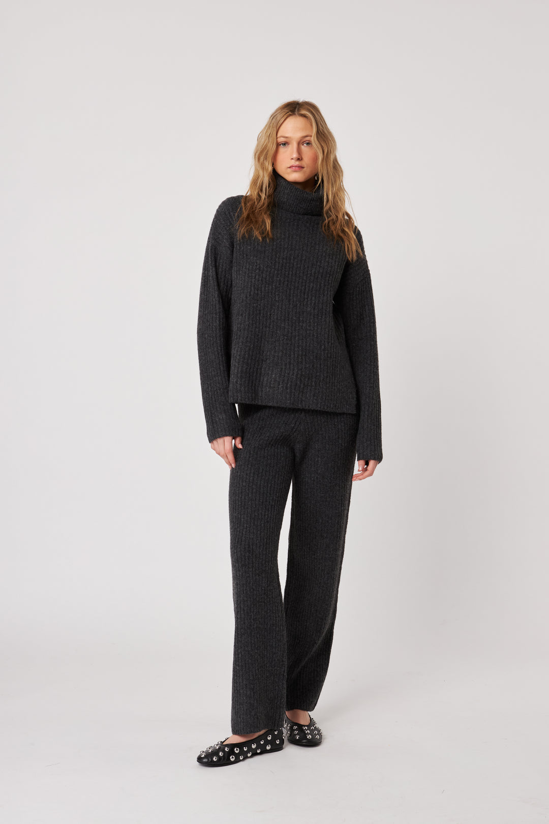 TOBY RIBBED KNIT PANT - JOHN+JENN