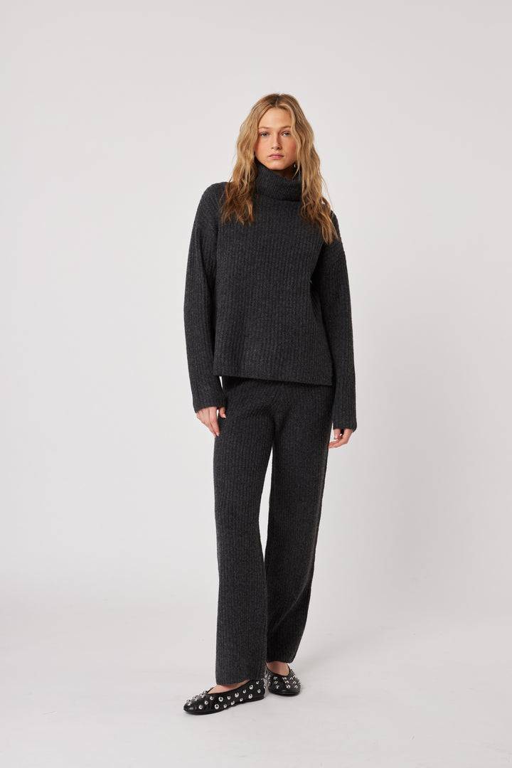 TOBY RIBBED KNIT PANT - JOHN+JENN