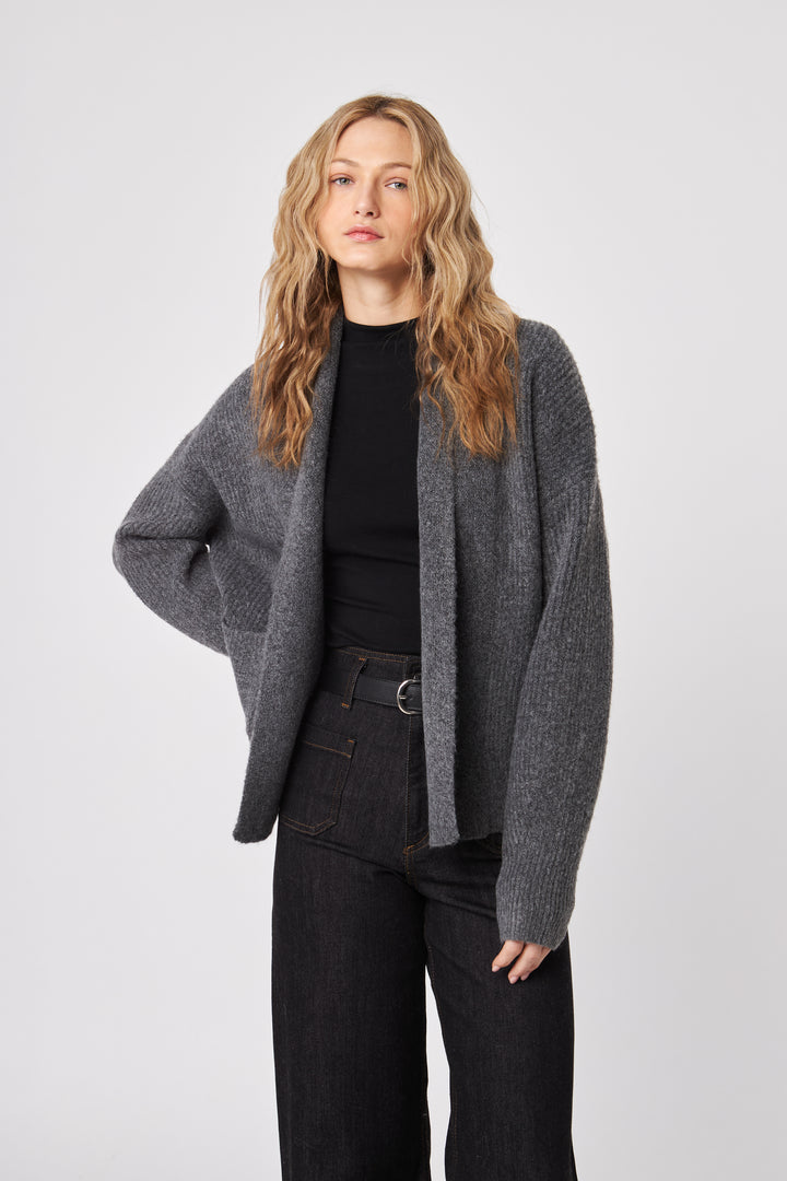NOAH CARDIGAN (GRANITE) - JOHN+JENN