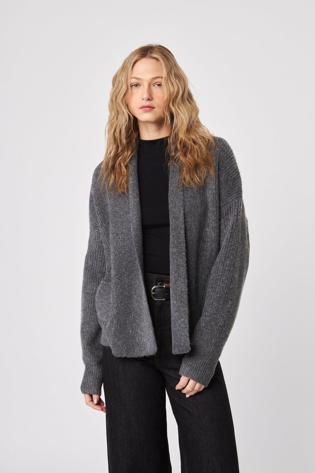 NOAH CARDIGAN (GRANITE) - JOHN+JENN